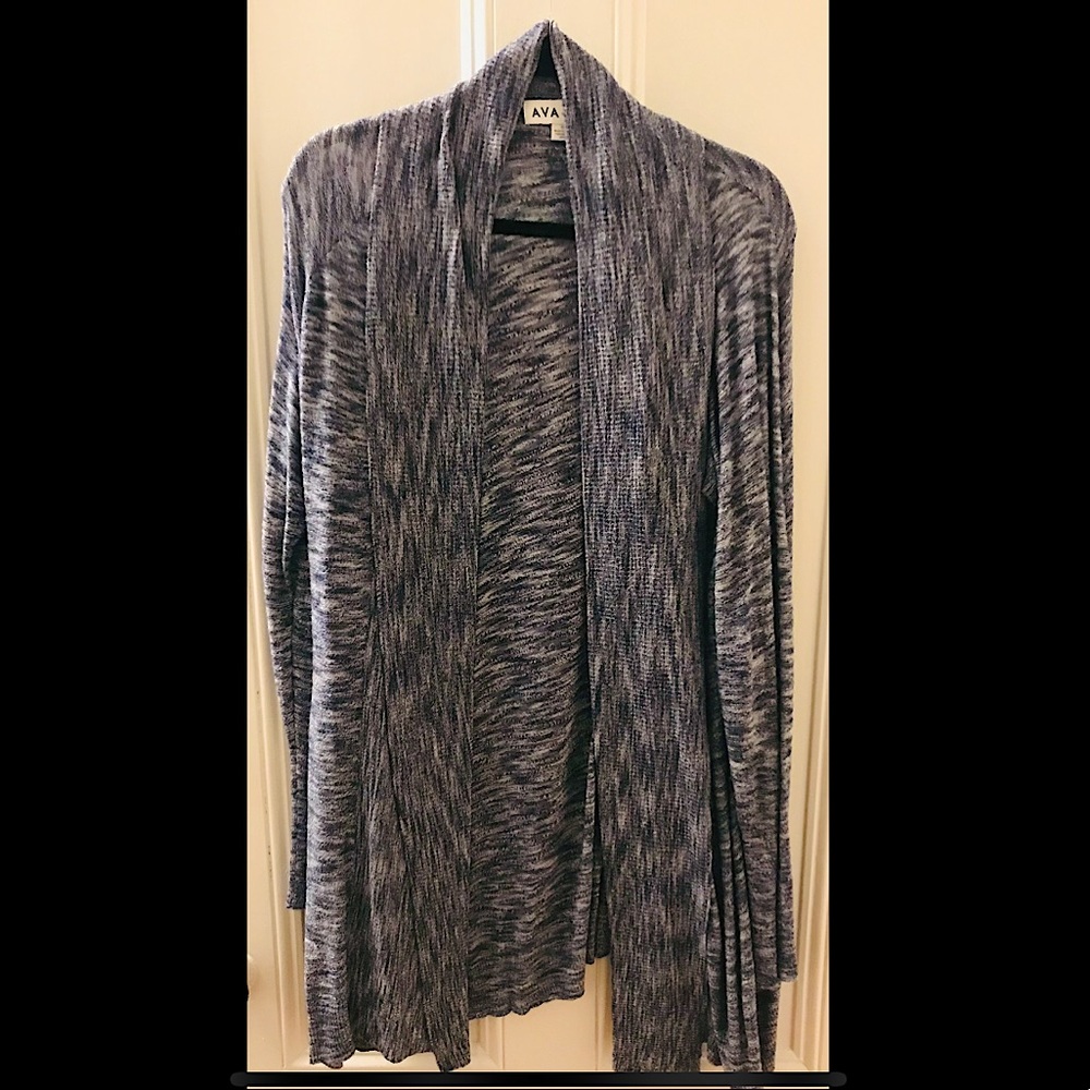 Knit AVA & Viv two color navy blue cardigan